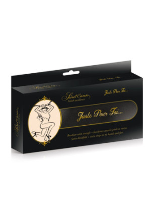 Set de 5 bandeaux satinés noirs chevilles poignets et yeux - CC780202001000